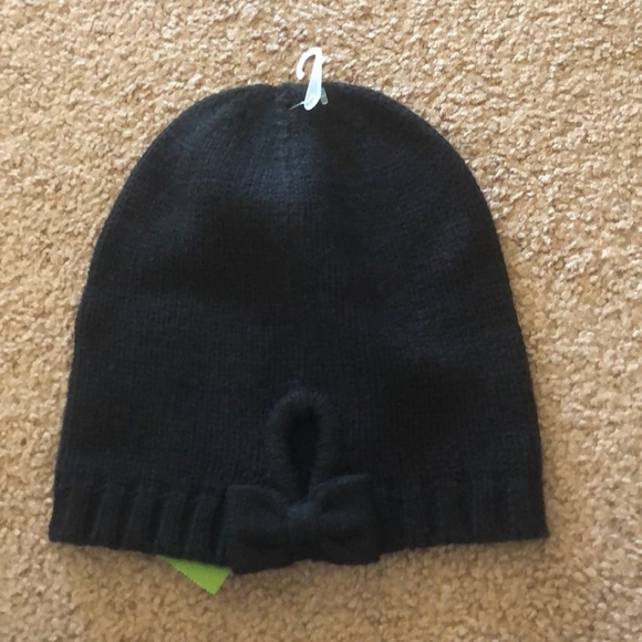 kate spade Accessories - Kate Spade black gathered bow beanie